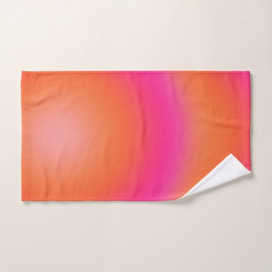 レクルール03ホットピンクとオレンジのグラデーションのオーラ バスタオルセット (ハンドタオル)