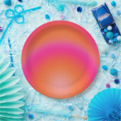 レクルール03ホットピンクとオレンジのグラデーションのオーラ ペーパープレート (パーティー)