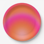 レクルール03ホットピンクとオレンジのグラデーションのオーラ ペーパープレート (正面)