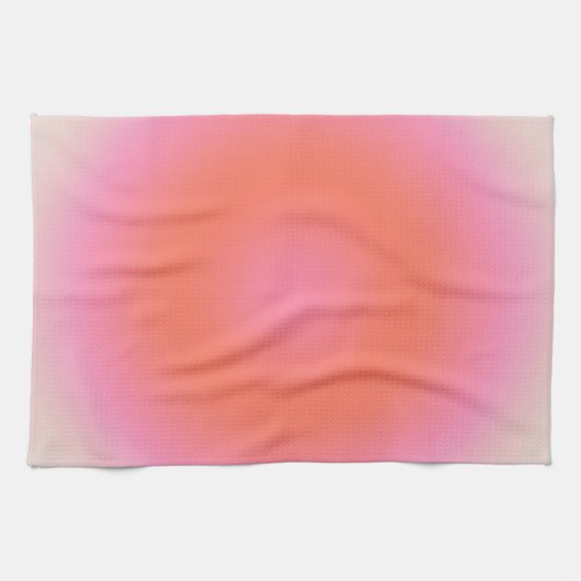レクルール04ニュートラルピンクとオレンジのグラデーション キッチンタオル (横)