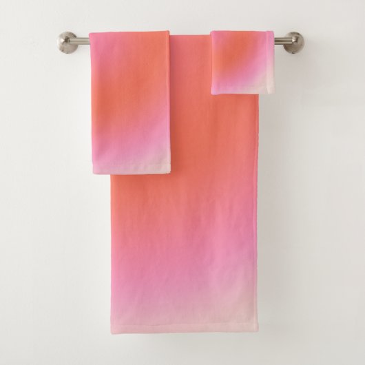 レクルール04ニュートラルピンクとオレンジのグラデーション バスタオルセット (インサイチュ)