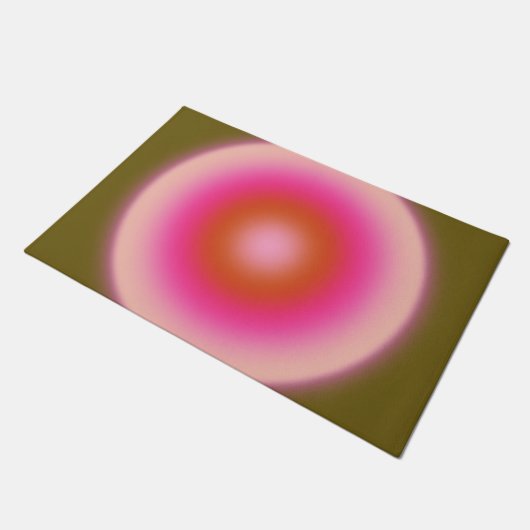 レクルール05グラデーションオリーブとピンクオーラ ドアマット (アングル)