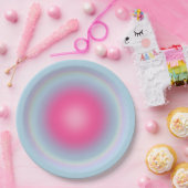 レクルール08グラデーションピンクとブルーオーラ ペーパープレート (パーティー)