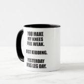 レグおもしろいデイことわざ-ボディビルジムユーモア マグカップ (正面左)