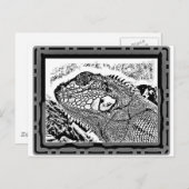 レグアン 黒/白 ポストカード (正面/裏面)