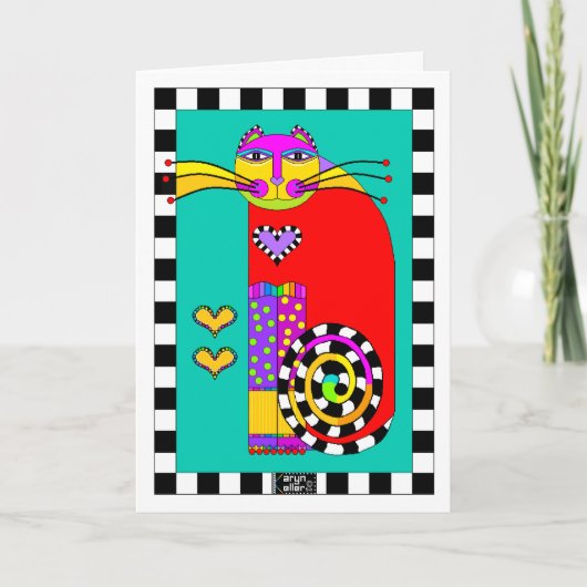 レグワーマーズの上品な猫グリーティングカード カード (正面)