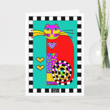 レグワーマーズの上品な猫グリーティングカード