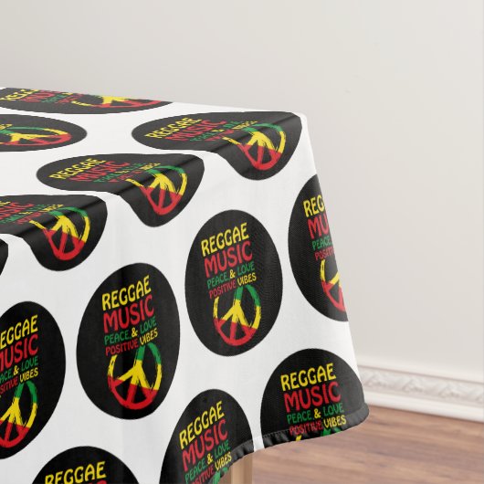 レゲエと平和のシンボルと引用文前向き テーブルクロス (インサイチュ)