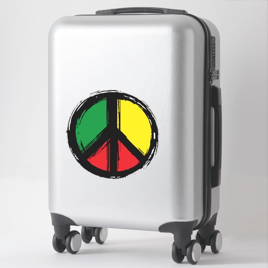 レゲエの色を使用した平和シンボル シール (スーツケース)
