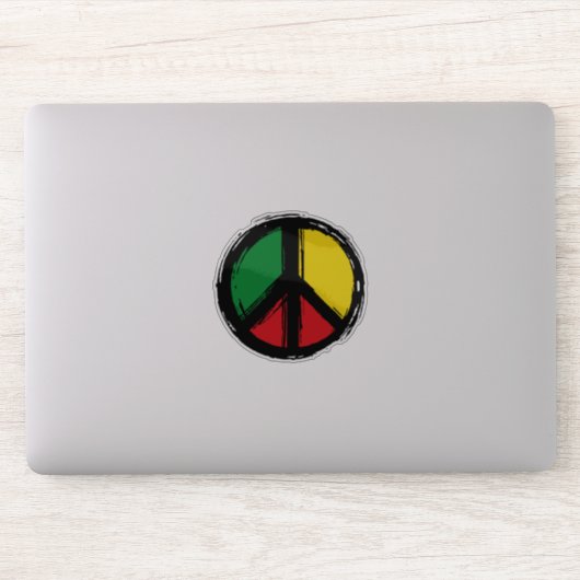 レゲエの色を使用した平和シンボル シール (コンピューター)