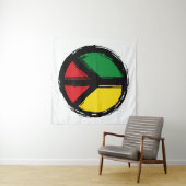 レゲエの色を使用した平和シンボル タペストリー (インサイチュ(横))