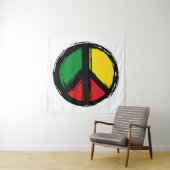 レゲエの色を使用した平和シンボル タペストリー (インサイチュ)