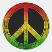 レゲエクールグランジラスタ平和シンボルのシール ラウンドシール (正面)