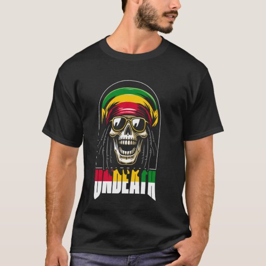 レゲエスカルラスタ音楽 – Rastafarian Rastafari U Tシャツ (正面)