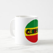 レゲエデザインとレゲエ国旗の色 コーヒーマグカップ (正面左)