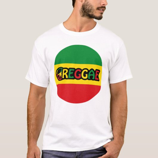 レゲエデザインとレゲエ国旗の色 Tシャツ (正面)