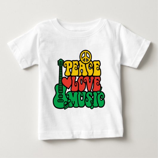 レゲエピースラブミュージック ベビーTシャツ (正面)