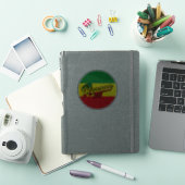 レゲエフラッグの色を使用したレゲエミュージック シール (iPadカバー)