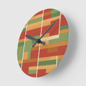 レゲエボホ抽象芸術ラインアートパターン ラウンド壁時計 (傾斜)