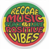 レゲエミュージックとことわざ前向き シール (正面)