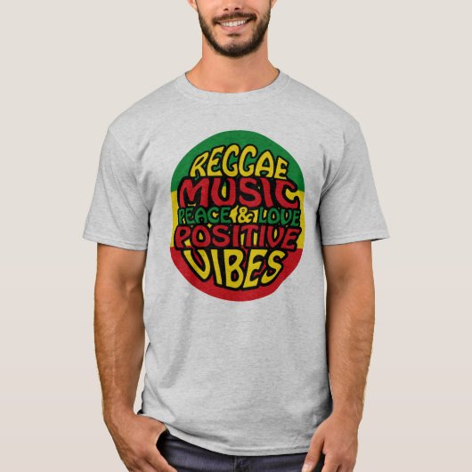 レゲエミュージックとことわざ前向き Tシャツ (正面)
