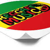 レゲエミュージックデザインラスタファリスタイルとカラー ポスター (角)