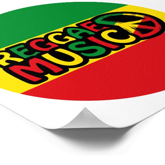 レゲエミュージックデザインラスタファリスタイルとカラー ポスター (角)