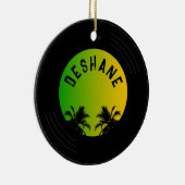 レゲエミュージックビニールレコードメリークリスマス セラミックオーナメント (右)