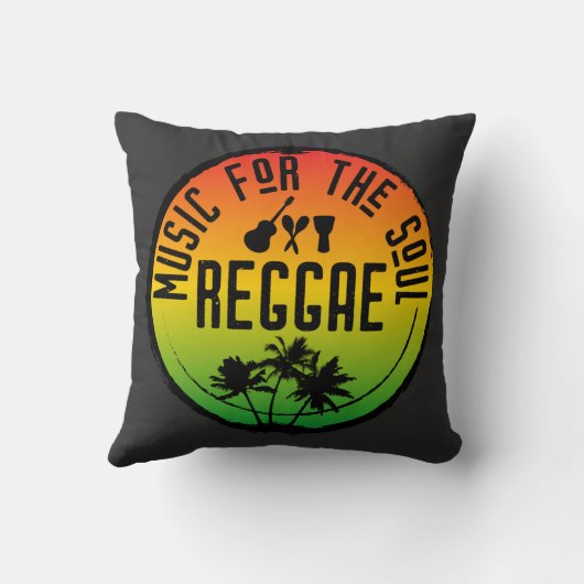 レゲエミュージックフォーザソウルカリブのラスタ引用文 クッション (裏面)