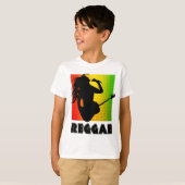 レゲエミュージックラスタラスタマン遊シンギングズギター Tシャツ (正面フル)