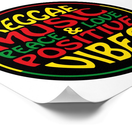 レゲエミュージック前向きことわざと引用文 ポスター (角)