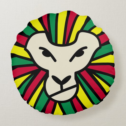 レゲエライオンラスタファリカラーマネ ラウンドクッション (裏面)