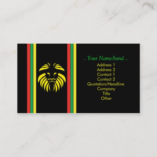 レゲエライオンB/カード 名刺 (正面)
