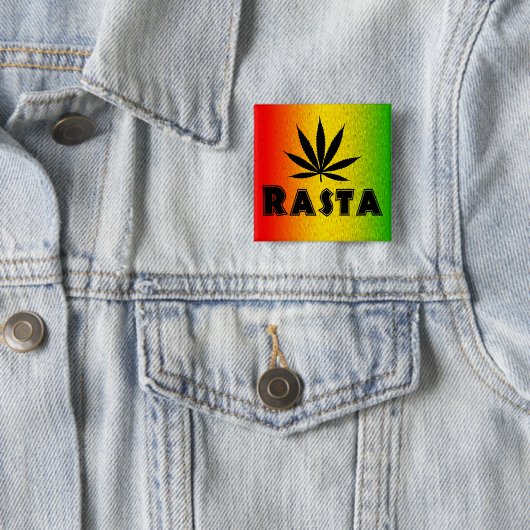 レゲエラスタリーフジャマイカジャマイカスクエアボタン 缶バッジ (インサイチュ)