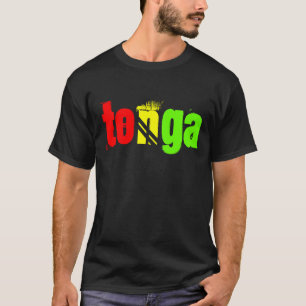 レゲエ色のTeeという名前のトンガ Tシャツ