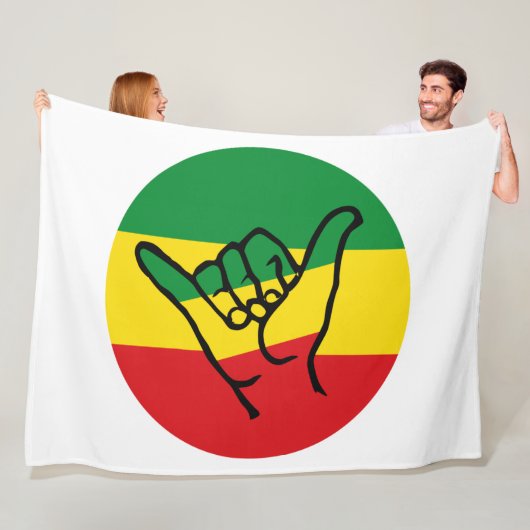 レゲエ色釈迦手 フリースブランケット (インサイチュ)