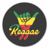 レゲエ釈迦手（レゲエの色） シール (正面)