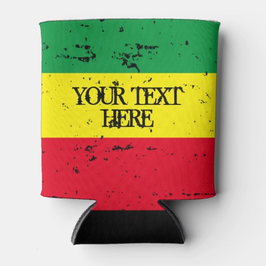 レゲエ音楽はラスタファリアパーソナライズされたン国旗の鳴き声 缶クーラー (正面)
