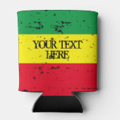レゲエ音楽はラスタファリアパーソナライズされたン国旗の鳴き声 缶クーラー (裏面)