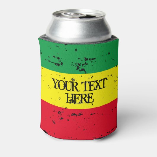 レゲエ音楽はラスタファリアパーソナライズされたン国旗の鳴き声 缶クーラー (缶裏面)