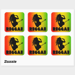 レゲエ音楽ラスタのRastamanの正方形のステッカー スクエアシール