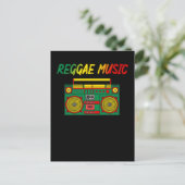 レゲエ音楽好きジャマカラフルイカカセットラジオ ポストカード (スタンド正面)