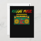 レゲエ音楽好きジャマカラフルイカカセットラジオ ポストカード (正面/裏面)