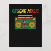 レゲエ音楽好きジャマカラフルイカカセットラジオ ポストカード (正面)