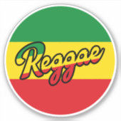 レゲエ ミュージック (Reggae Music) - レゲエの旗の色 シール (正面)