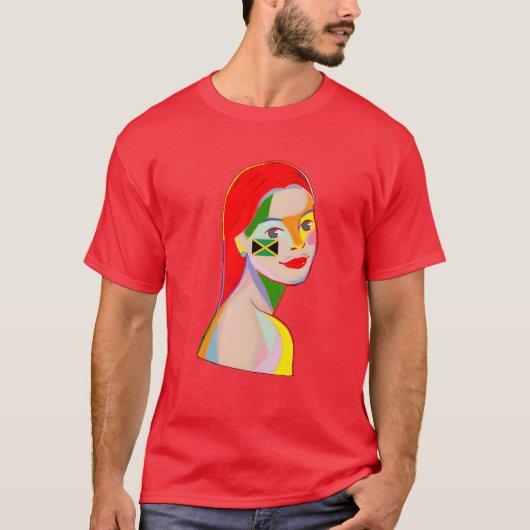 レゲエ ラスタファリアン ヒッピーの女性 ビンテージ Tシャツ (正面)