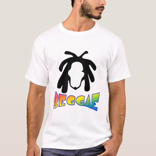 レゲエ-白いT Tシャツ (正面)
