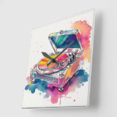 レコカラフルード スクエア壁時計 (傾斜)