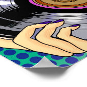 レコポップ・アートのード付きアートガール ポスター (角)