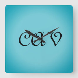 レコレタコーンフラワーブルー スクエア壁時計